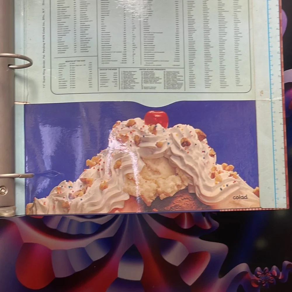 1976 Banana Split Colad Inc. 1 1/2” Super Ring Binder 🍌
